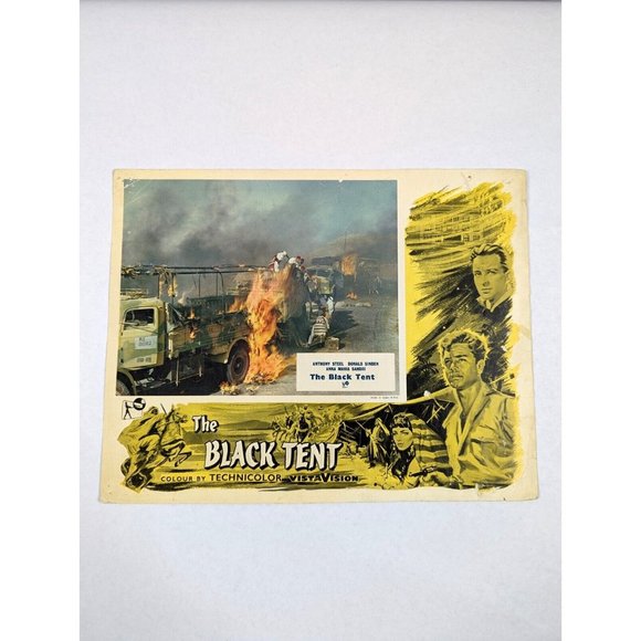 Set of 4 The Black Tent 1956 Lobby Card Movie Poster UK Rank Anthony Steel WWII - Picture 3 of 12